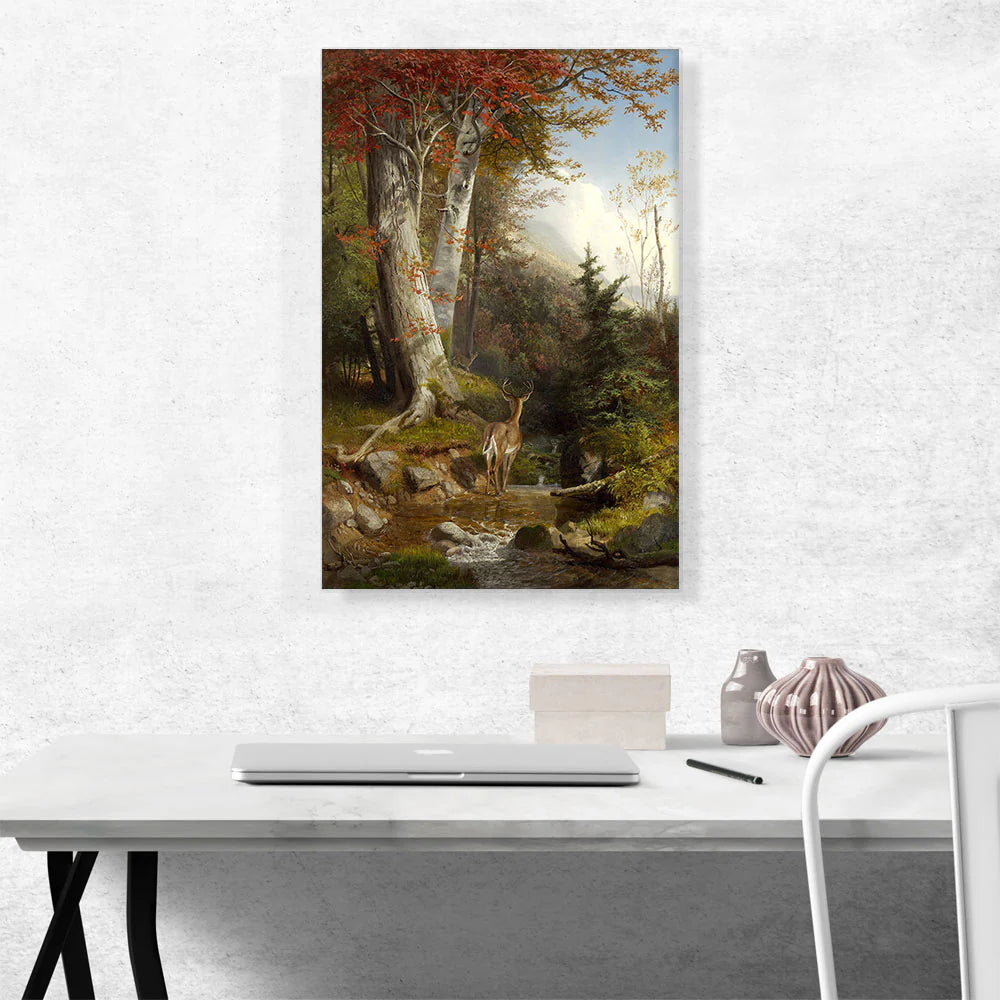 Mountain Stream and Deer 1865